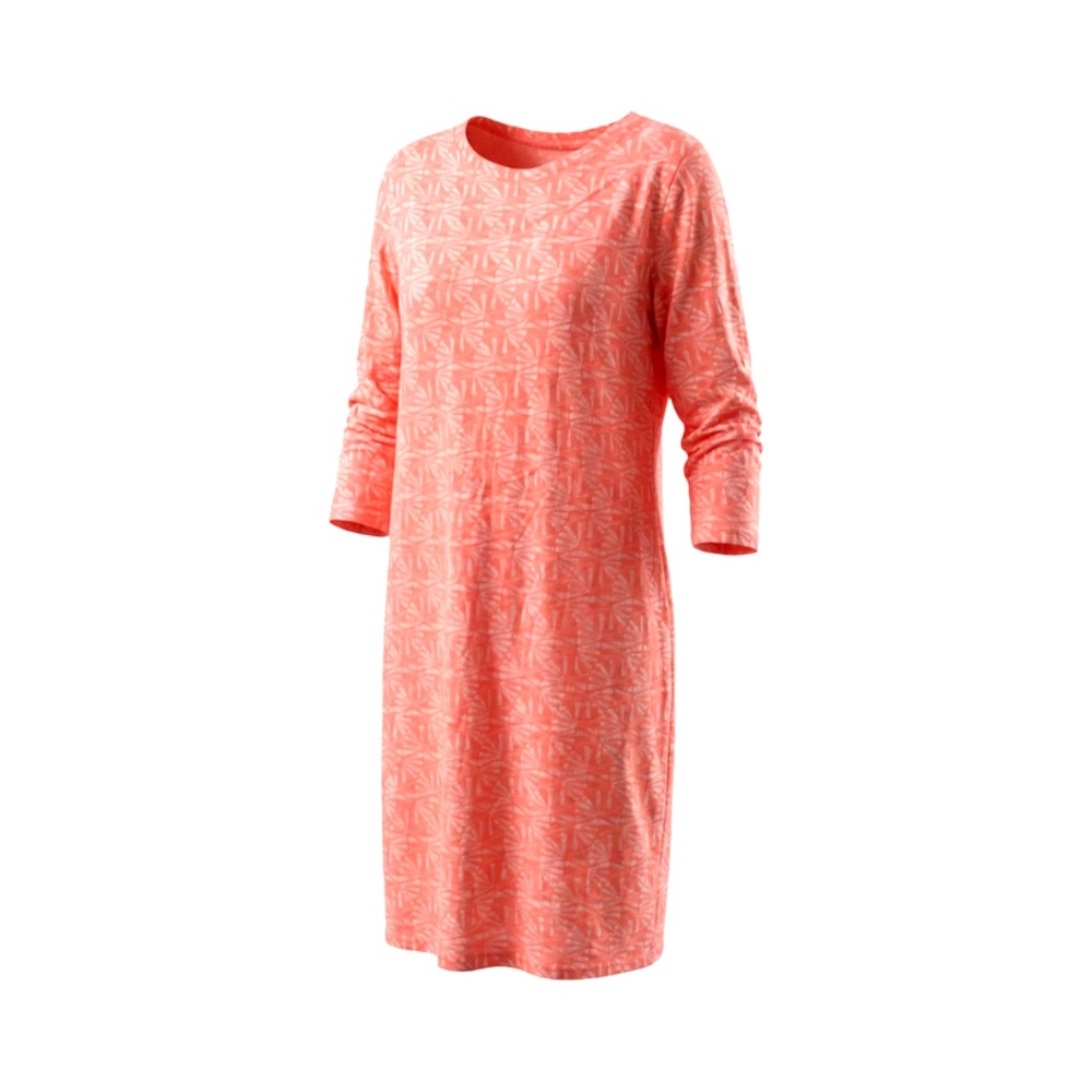 Fresh Produce Dress Cotton Bright Coral/Pink Fabric w/ Sea Shell Print